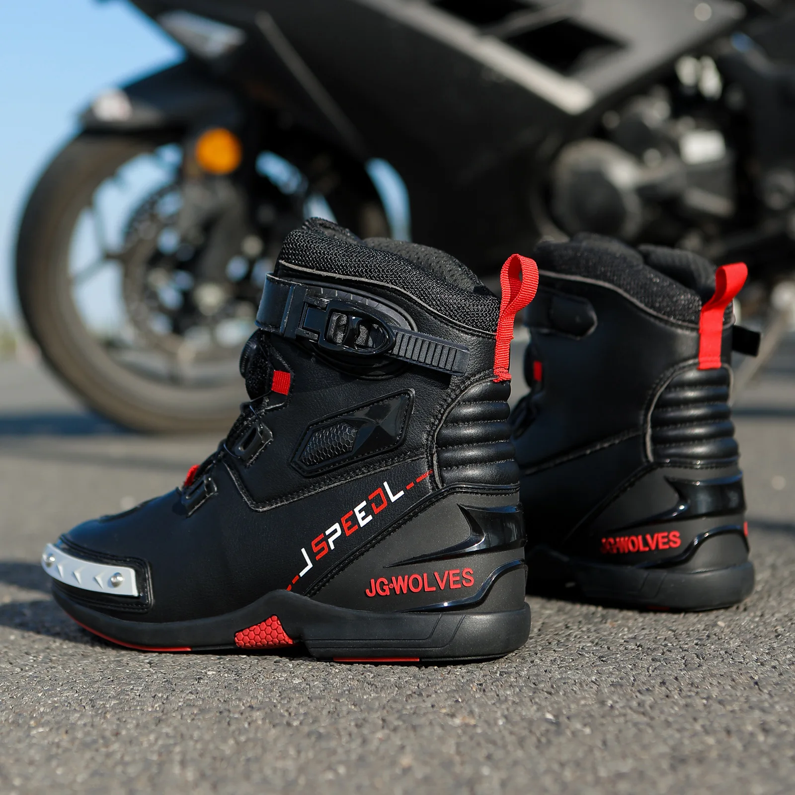 Men's Wear-resistant Motorcycle Boots Male Breathable Anti-slip Anti-fall Motorcycle Protection Equipment Microfiber Boots