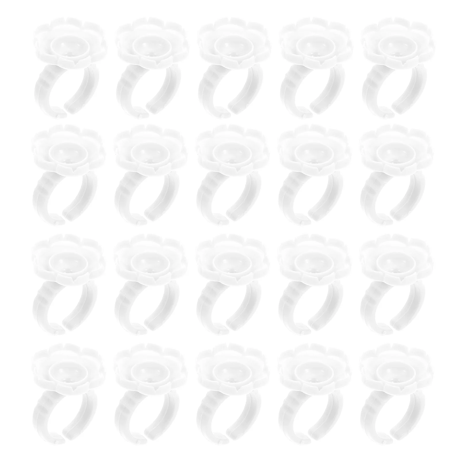 

100 Pcs Heart Shaped Eyelash Glue Ring Cups for Beauty Salon Supplies Lash Extensions Tools Pigment Cups Plastic DIY Use