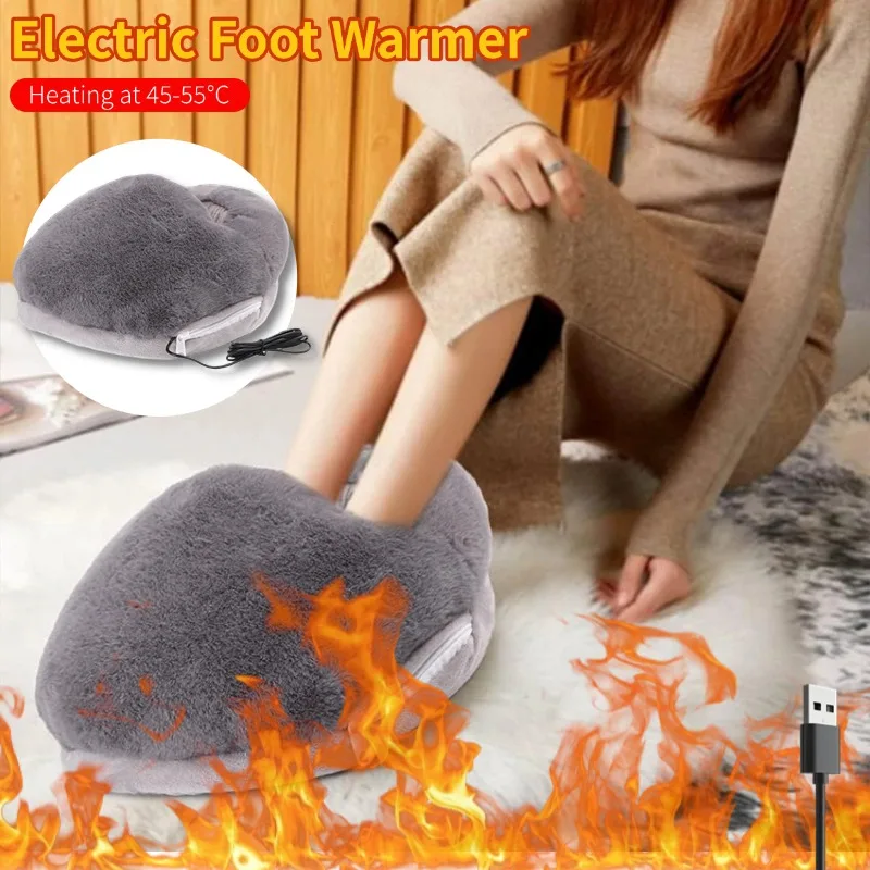 

Portable USB Electric Foot Warmer Rechargeable Heating Pad Bag Heating Shoes Heating Boots Constant Temperature Slippers 5V/2A