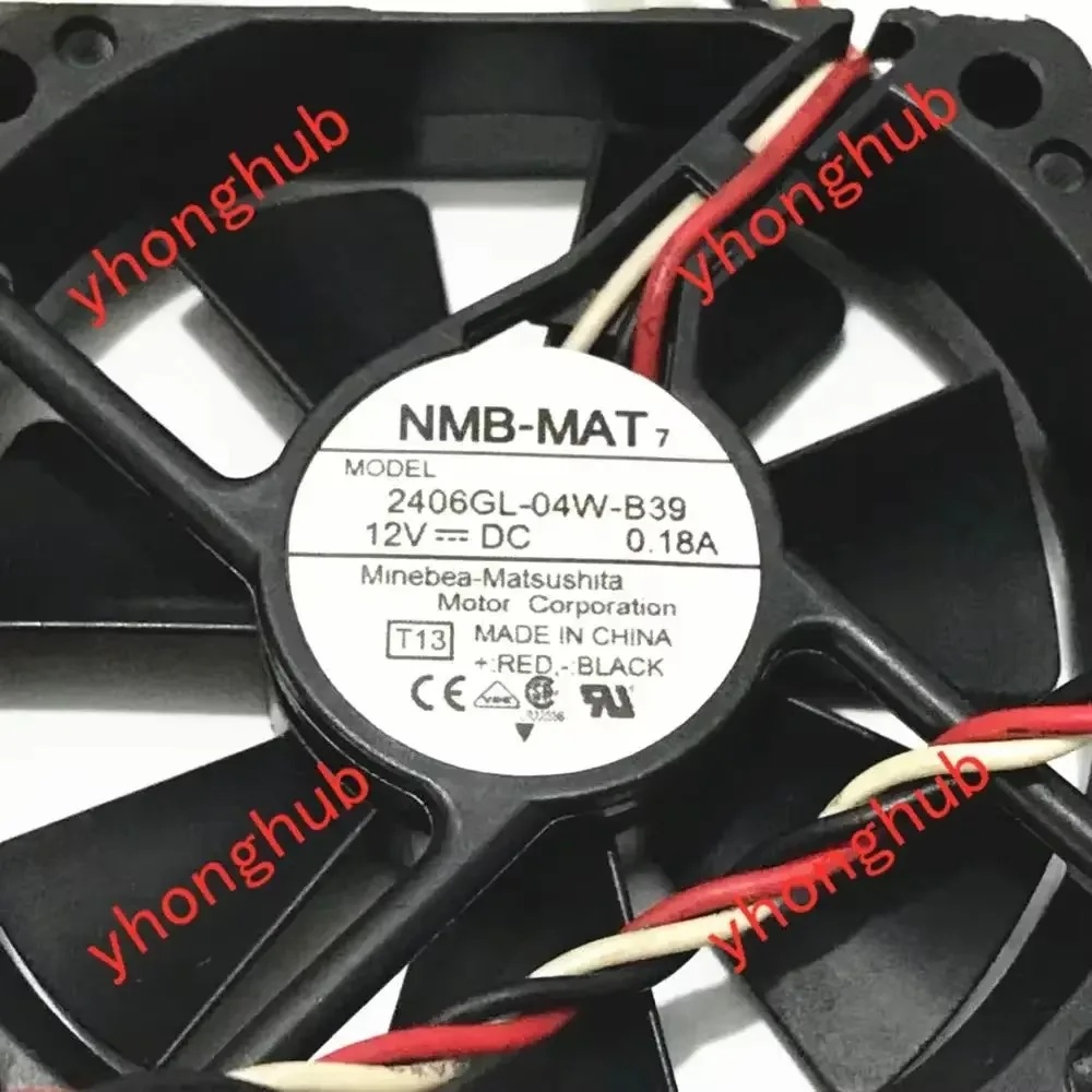 NMB-MAT 2406GL-04W-B39 T13 DC 12V 0.18A 60x60x15mm 3-Wire Cooling Fan