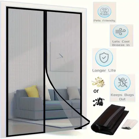 Magnetic Door Curtain Automatic Mosquito Closing Door Screen Net Anti Bug Fly Insect Partition Curtain Mesh Summer Indoor Tools