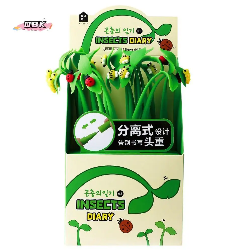 

Kawaii ST Nib Flowers Insects Leaves Pen Black Ink 0.5mm Neutral Gel Pen Writing Smoothly Quick-Drying Signature Pen Award Gifts