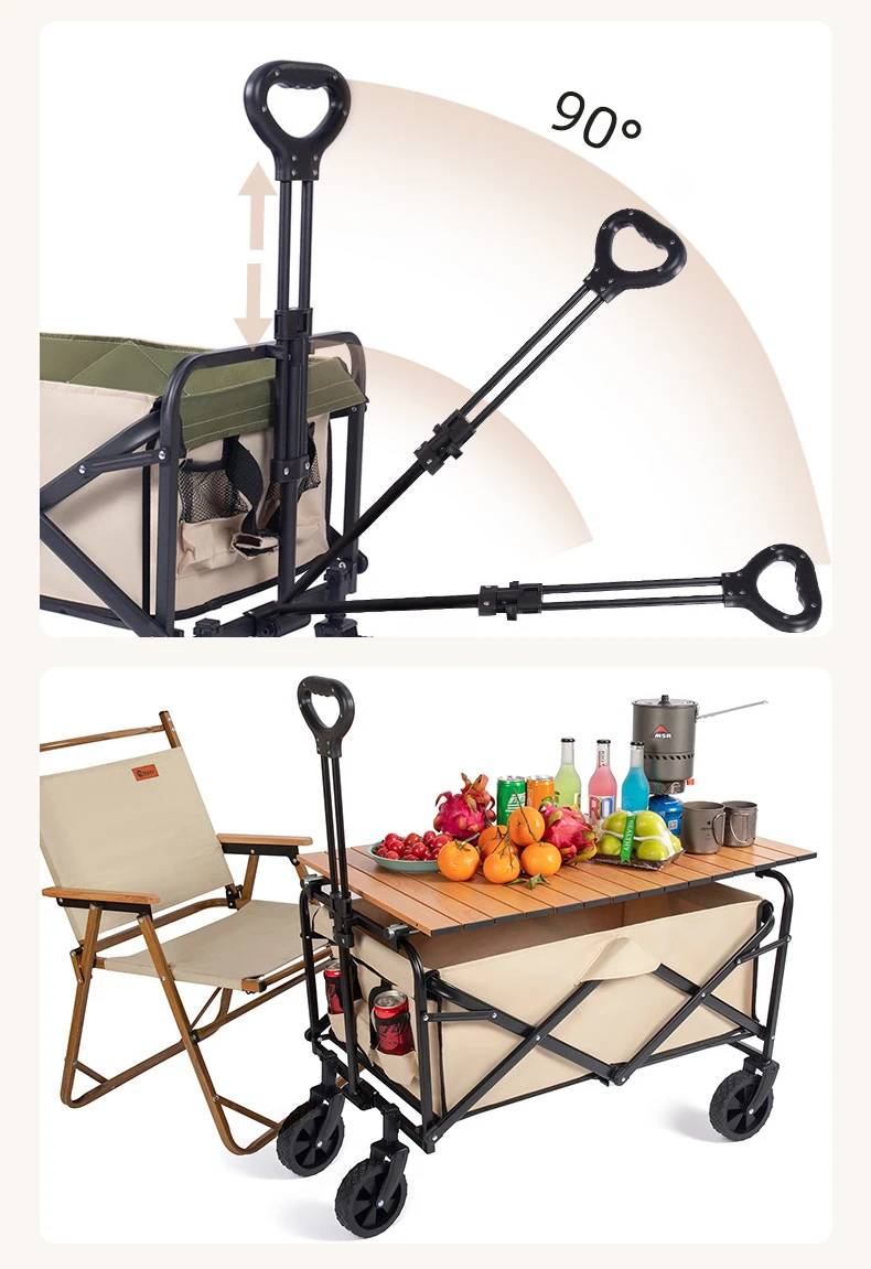 Outdoor Garden Park Utility Kids Wagon Portable 4 Wheel Beach Trolley Cart Foldable Camping Stroller Folding Wagon - view 3