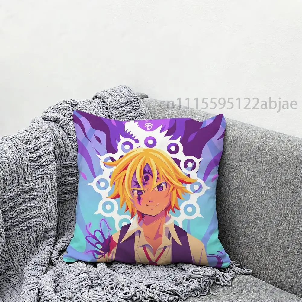 Meliodas T-The Seven Deadly Sins Throw Pillow Case 50x50cm DIY Square Pillowcase Square Office Cushion Cover