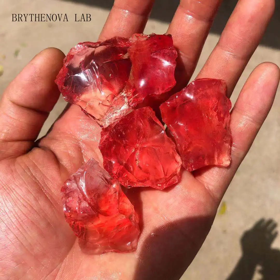 100g Diffuse Fragrant Stone Watermelon Red Smelting Crystal Raw Quartz Rough Gravel Handicraft Ornaments Garden Decor