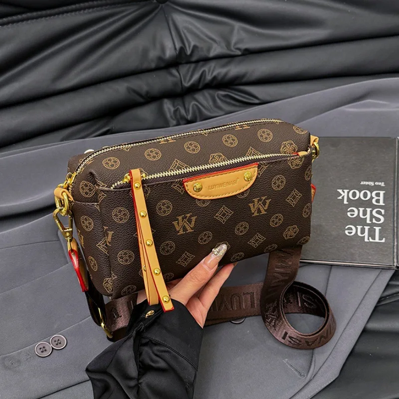 

2025 Trendy Printed Crossbody Bag - Fashion Square Shoulder Purse for Women, Stylish Wide Strap Mini Bag, Chic Small Handbag