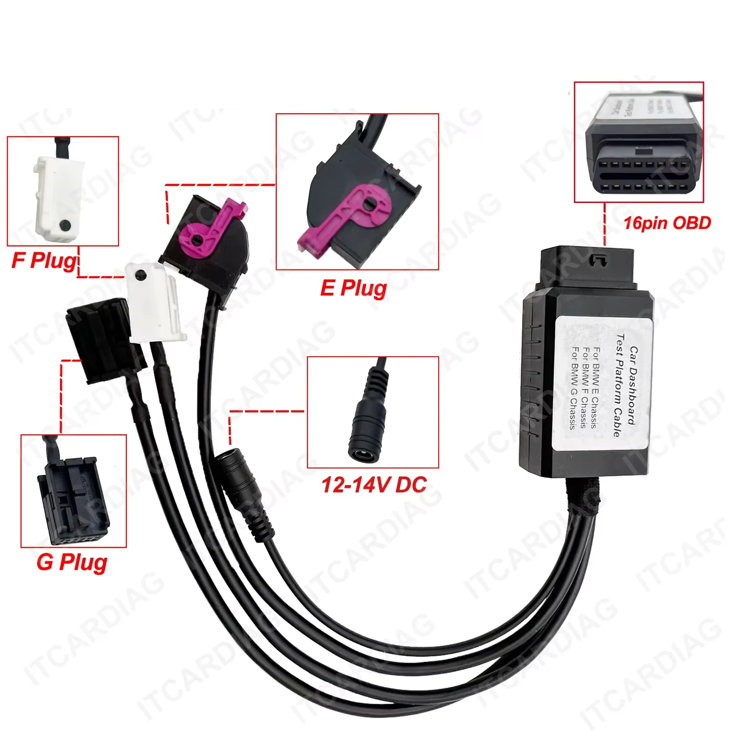 for BMW E F G Series Chassis Cluster 12V-14V Car Cluster Power Cable Dashboard Test Cable Car Instrument Test E46 E87 E90 F20 view 3
