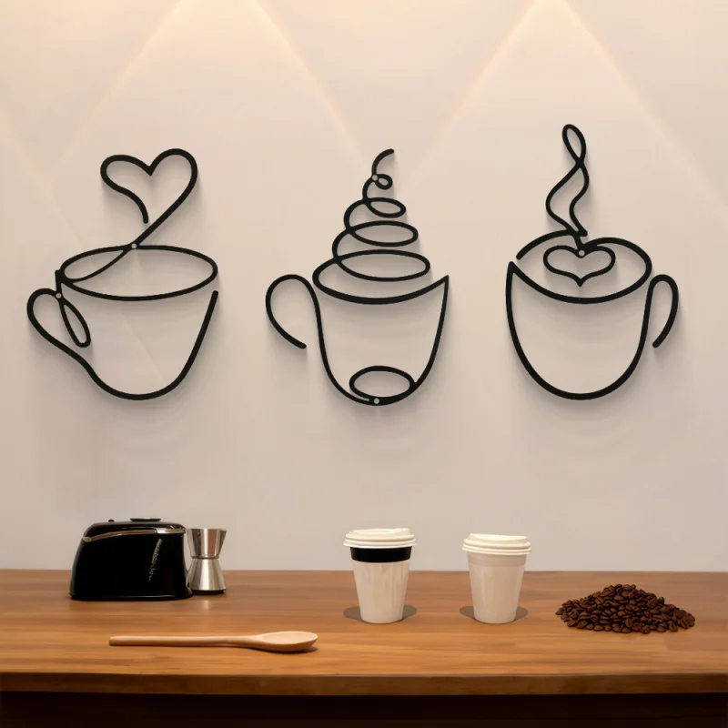 

Creative coffee wall decorations, home iron art crafts, indoor wall decoration, wall-mounted iron art paintings