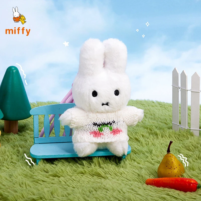 Kawaii Miffy Ciondolo in peluche Cartone animato Peluche soffice di alta qualità Accessori per zaino anime Bambole di peluche fofinose Regalo perfetto