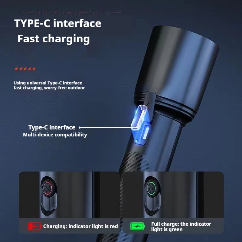 Philips LED Flashlight With USB 18650 Rechargeable Battery Lighting Modes Waterproof Outdoor Camping Self Defense Flashlights