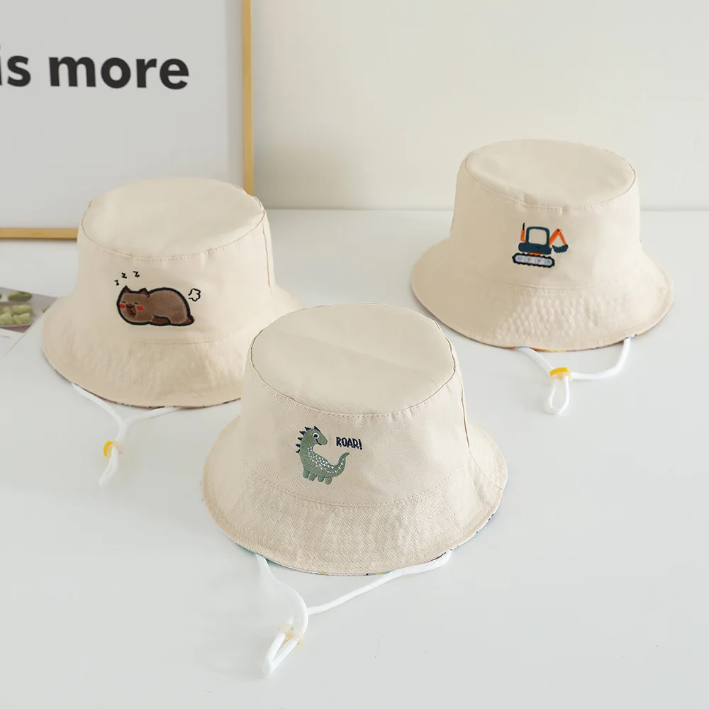 

Детская шляпа-ведро, весенне-осенняя новая детская хлопковая солнцезащитная кепка с героями мультфильмов для мальчиков и девочек, уличная панама, летняя пляжная шляпа для рыбалки