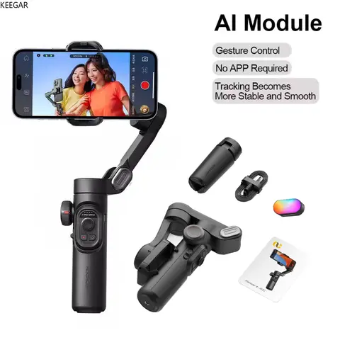 3-Axis Gimbal Stabilizer for Smartphone AI intelligent tracking Video Record Vlog Anti-Shake Stabilizer PTZ for iPhone Android