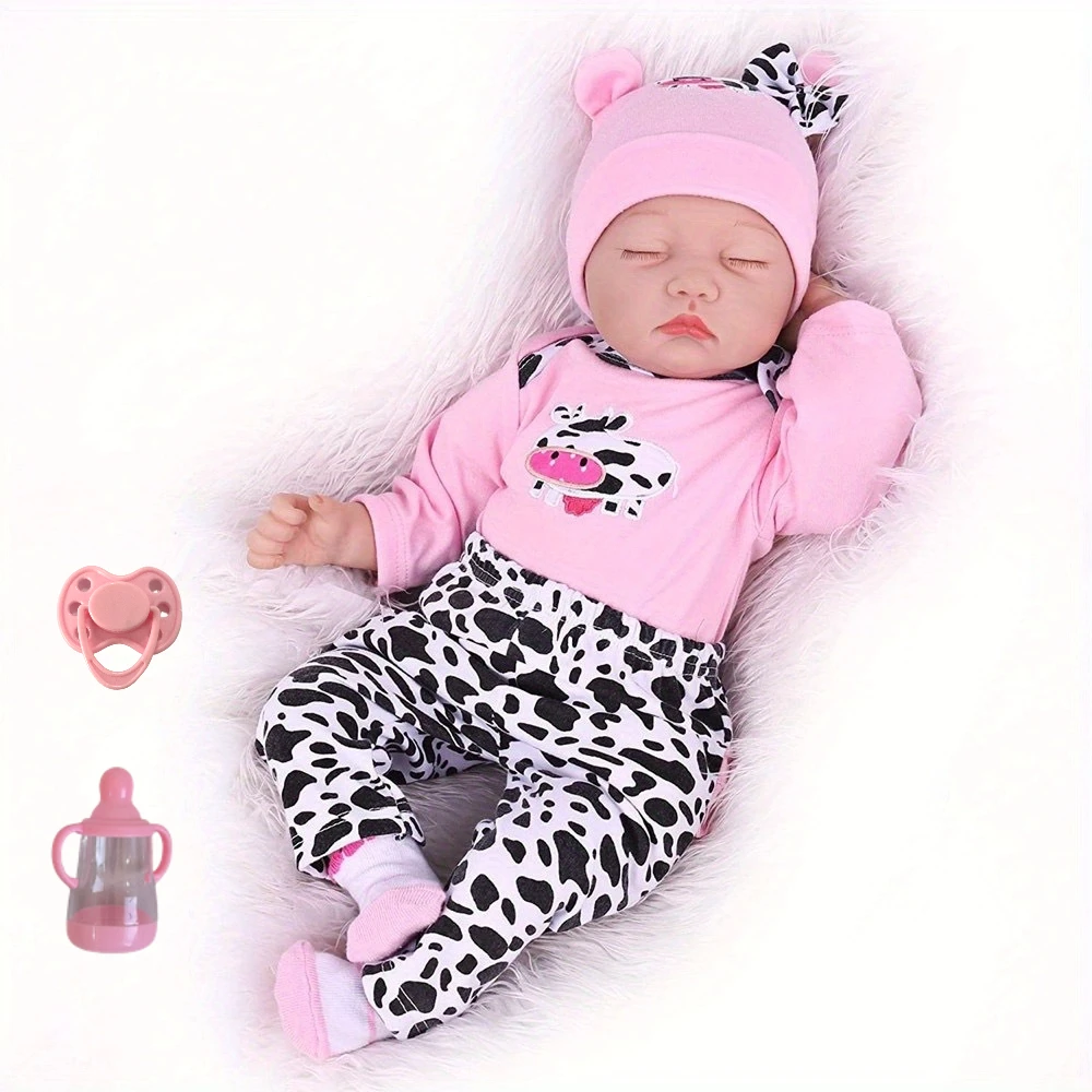 

AONPENG 22inch Newborn Sleeping 55cm Soft Vinyl Reborn Baby Doll Cloth Body Toy Lifelike Toddler Bebe Gifts