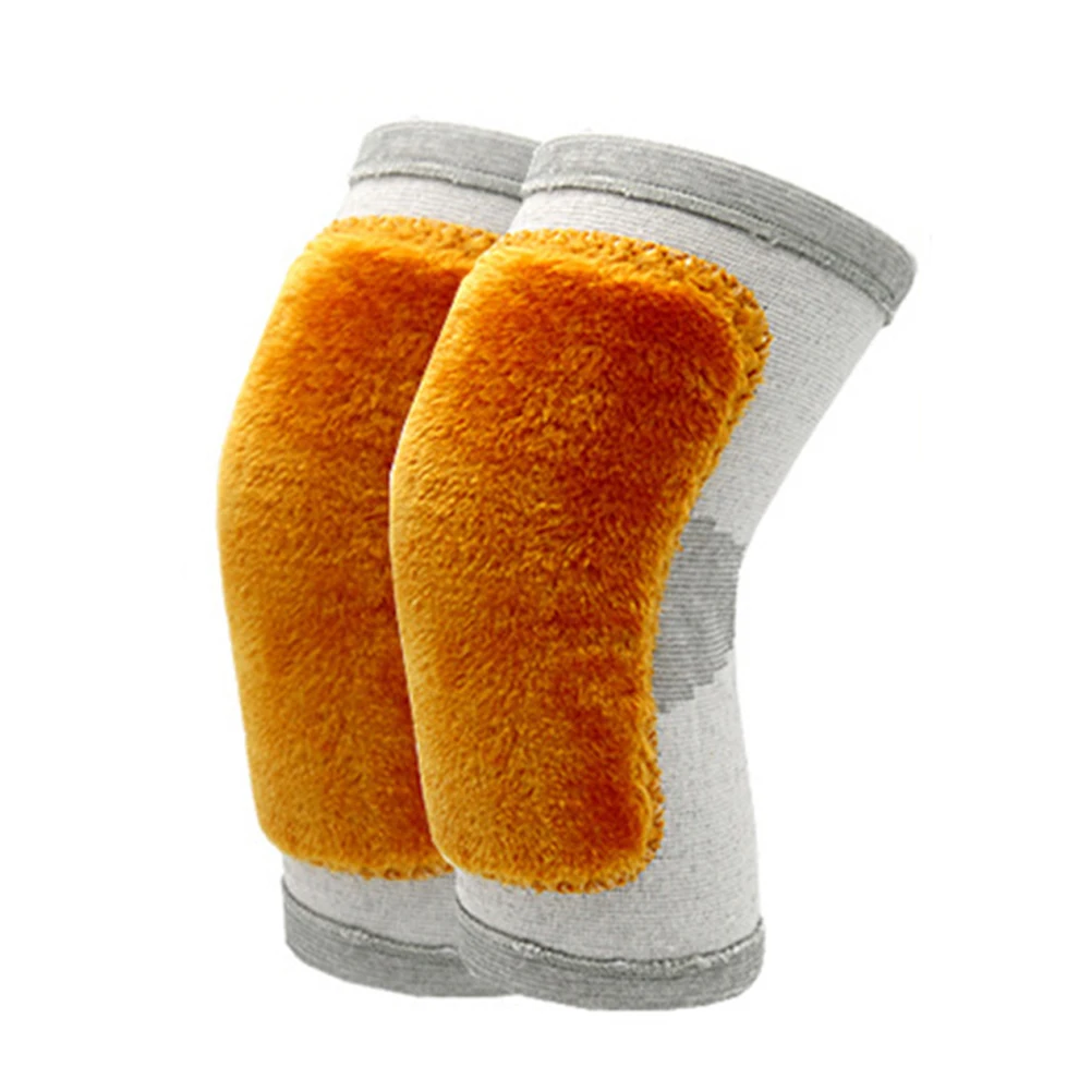 1 زوج الكبار منصات الركبة الدافئة سميكة شتاء دافئ الركبة المشتركة هدفين وسادة كم للرجال النساء تدفئة الساق منصات الركبة الدافئة #2