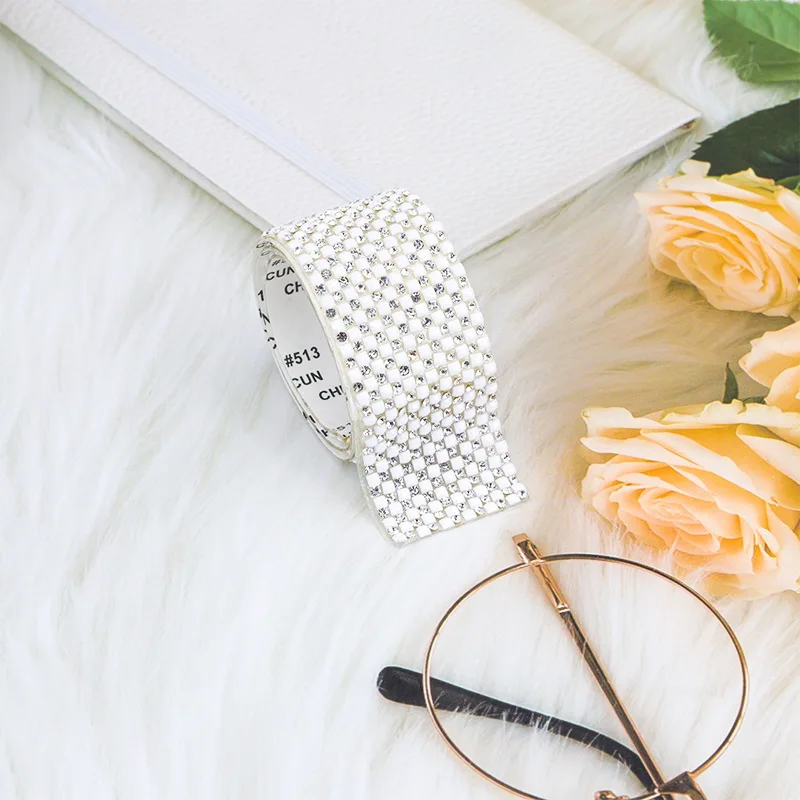 10 Stück Strassbänder Rolle Diamant funkelndes Banding Party Geschenk Dekoration DIY Handwerk selbstklebende Strass-Aufkleber – Detail 6
