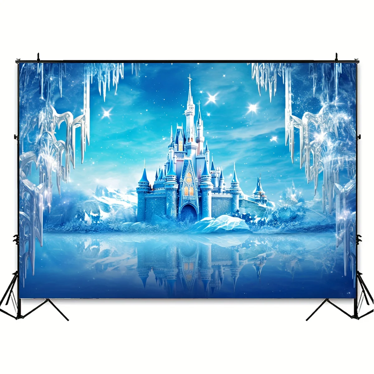 Winter Frozen Party supplies Background Decoration Frozen Snow flower photography banner Winter Wonderland Snow  background