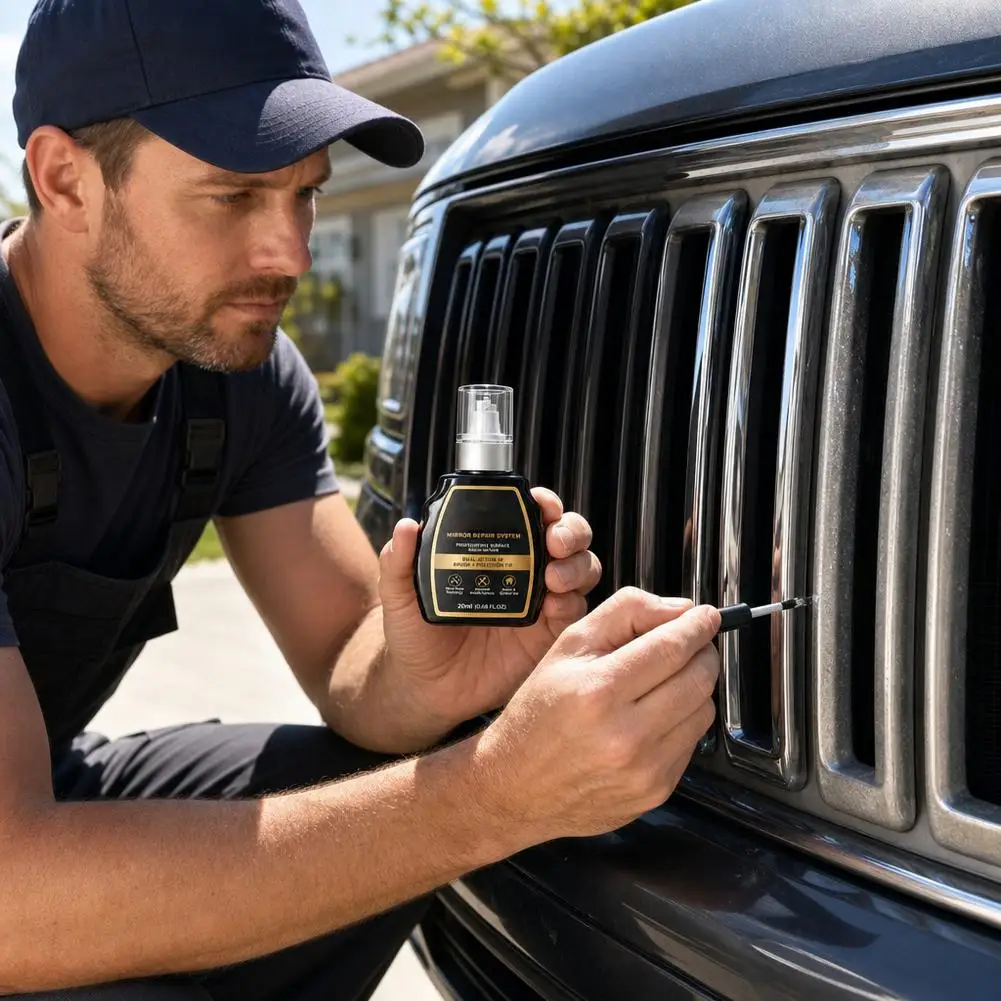 Metal Scratch Repair Liquid 20ml Dual Action Brush Precision Tip for Chrome Faucets and Car Rims