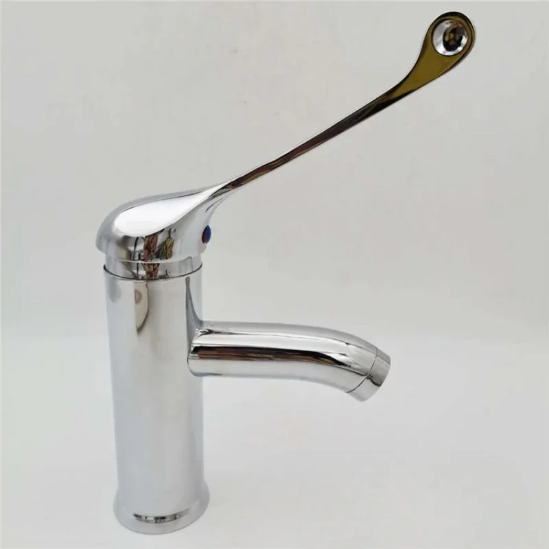 Hot and Cold Basin Faucet for Restaurant and Hospital Use with Extended Handle Elbow Open Faucet xxx