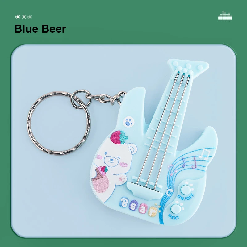 1Pc Mini chitarra elettronica suona musica e canta portachiavi luminoso ciondolo giocattolo regalo di natale