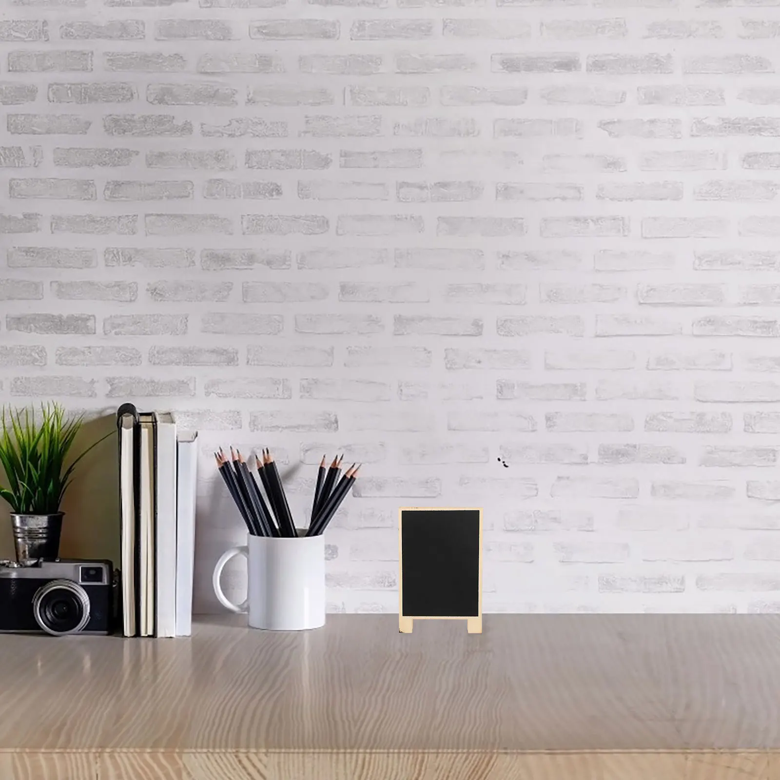 6pcs Mini Chalkboard Wooden Message Board Tabletop Sign Small Blackboard Erasable For Home Office Hotel Wedding Party Use