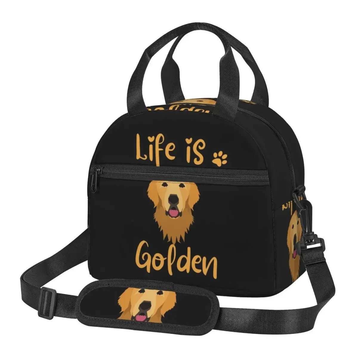 GOLDEN RETRIEVER Quote Insulated Lunch Bag for Women Picnic Storage Food Boxes Container Cooler Thermal Lunch Box Tote