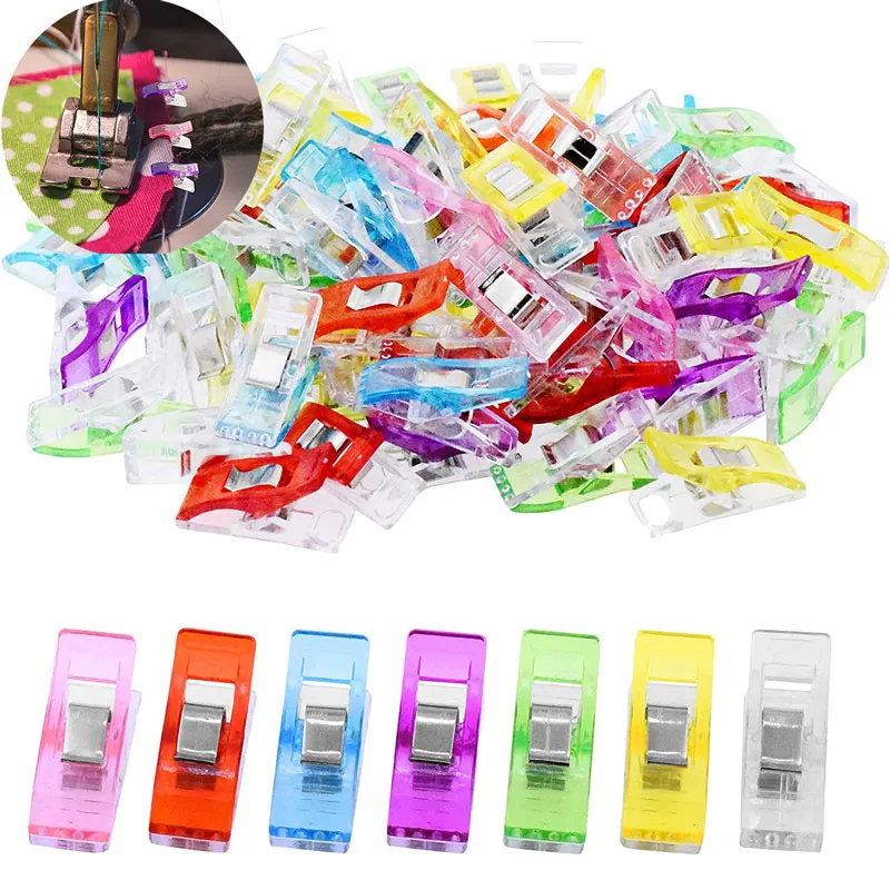 

20/50Pcs Sewing Clips Fabric Craft Clamps Quilting Clips Multipurpose Plastic Sew Clips Sewing Quilting Binding Crocheting Knit