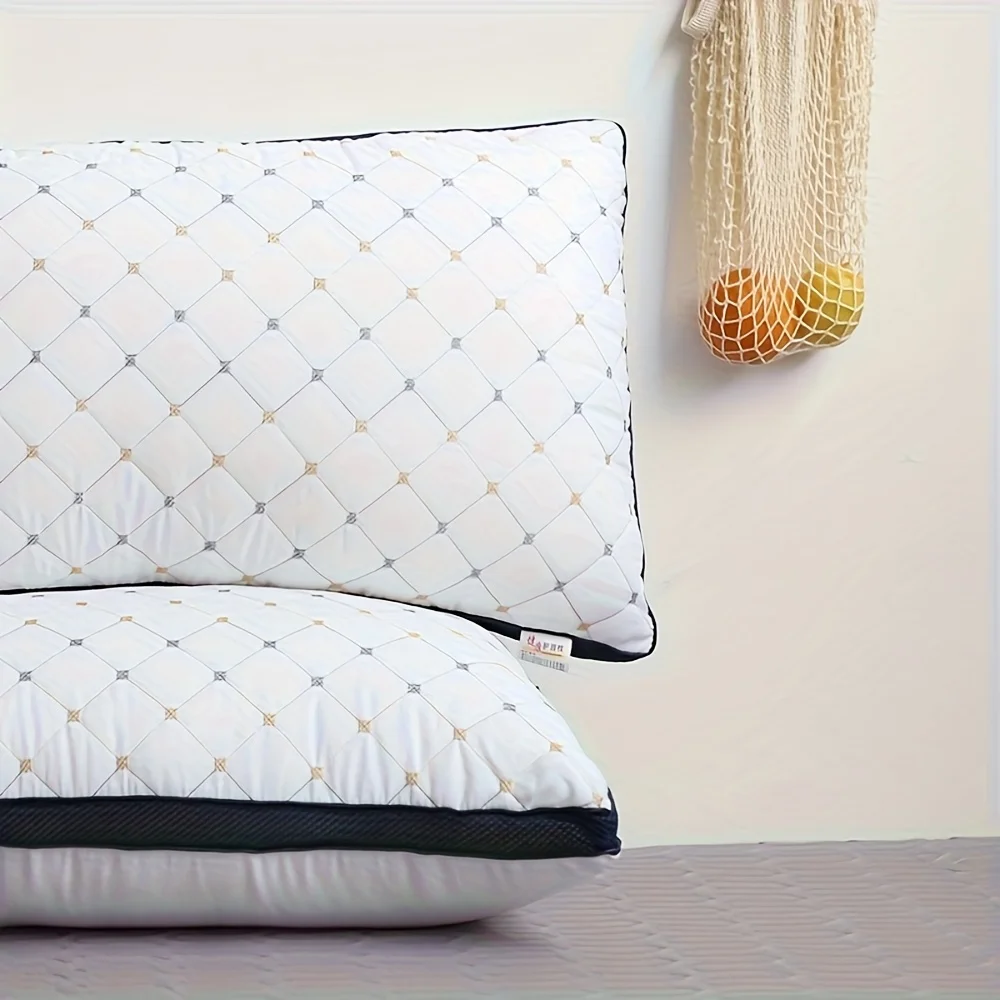 

1pc Hotel's Same Feather Cotton Pillow Core Three-dimensional Neck Pillow For Sleeping Bedroom Dormitory Hotel Applicable