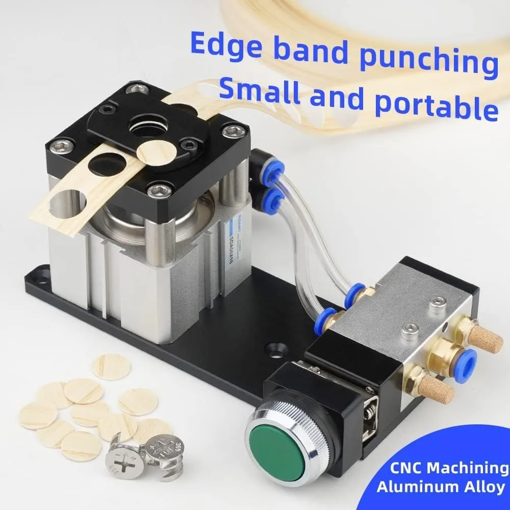 8/15mm 3 in 1 Edge Banding Punching Hole Machine Pneumatic Edge Bander Hole Guide Woodworking Edge Banding Leather Hole Punch