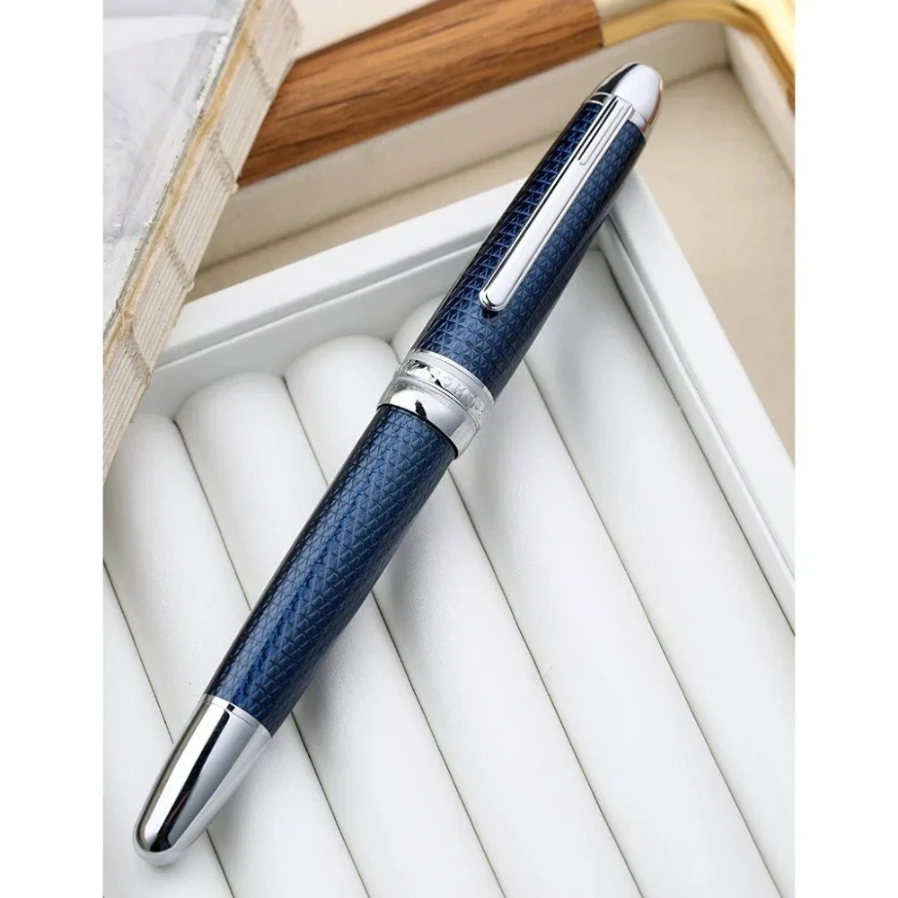 

MAJOHN P136 Twilight Blue Hour Поршневой наполнитель Перьевая ручка EF/F Перо Роскошный металл с полимерным покрытием 3D Нескользящий узор Подарок