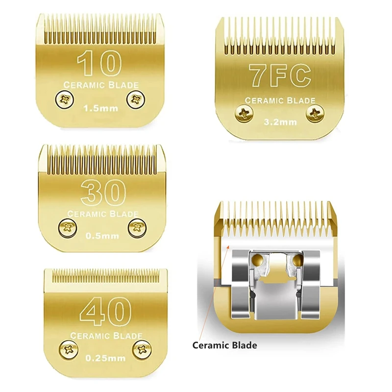 7FC/10/30/40 Hair Trimmer Ceramic A5 Blade For Andis,Oster,Wahl KM Series Animal Detachable Clipper Pet Dog Grooming