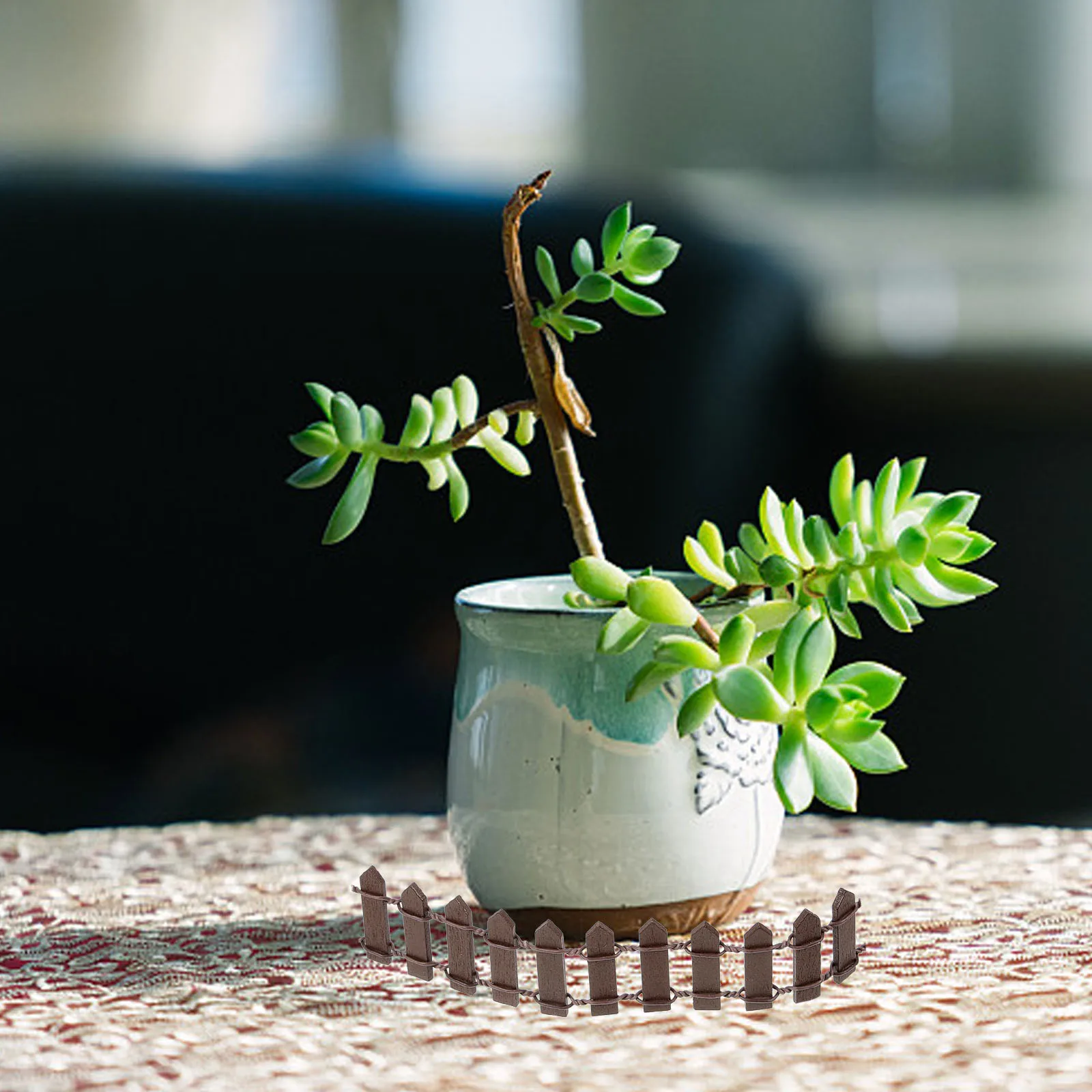 

Wood Miniature Succulent Plants Fence Decorative Small Fence for DIY Micro Garden Landscape Sand Table Decor Tall Garden Edging