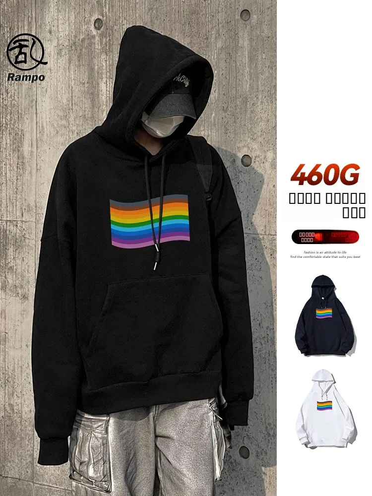 

Мужская черная толстовка с капюшоном, зимняя модная, утепленная, из серебристого бархата, в американском повседневном стиле, с принтом, из смесового хлопка и полиэстера, в стиле Cityboy