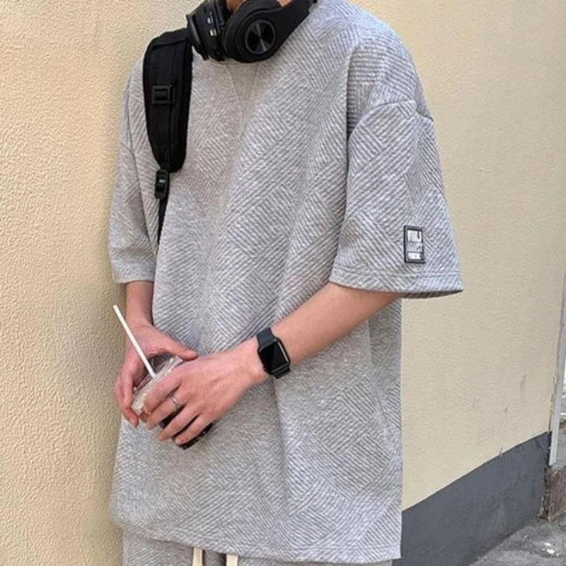 

Summer Plus Size Men Sports Casual Set Short Sleeve Shorts Two Piece Outfit For 300 Jin