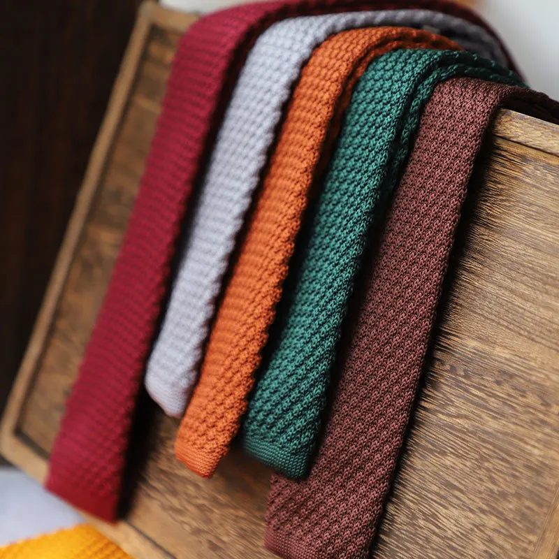 Men\'s Knitted Tie Solid Colourful Tie Skinny Narrow Slim Knit Warm Neck Gifts For Men Classic Woven Designer Daily Wear Cravat