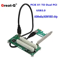 PCI-E PCI Express to Dual PCI adapter cable mini pcie x1 to x16 riser card