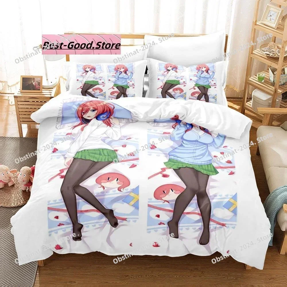 The Quintessential Quintuplets Bedding Set Printed single Comforter Quilt Duvet Cover Pillow Case 3 Pieces Sets Kids Adult Size