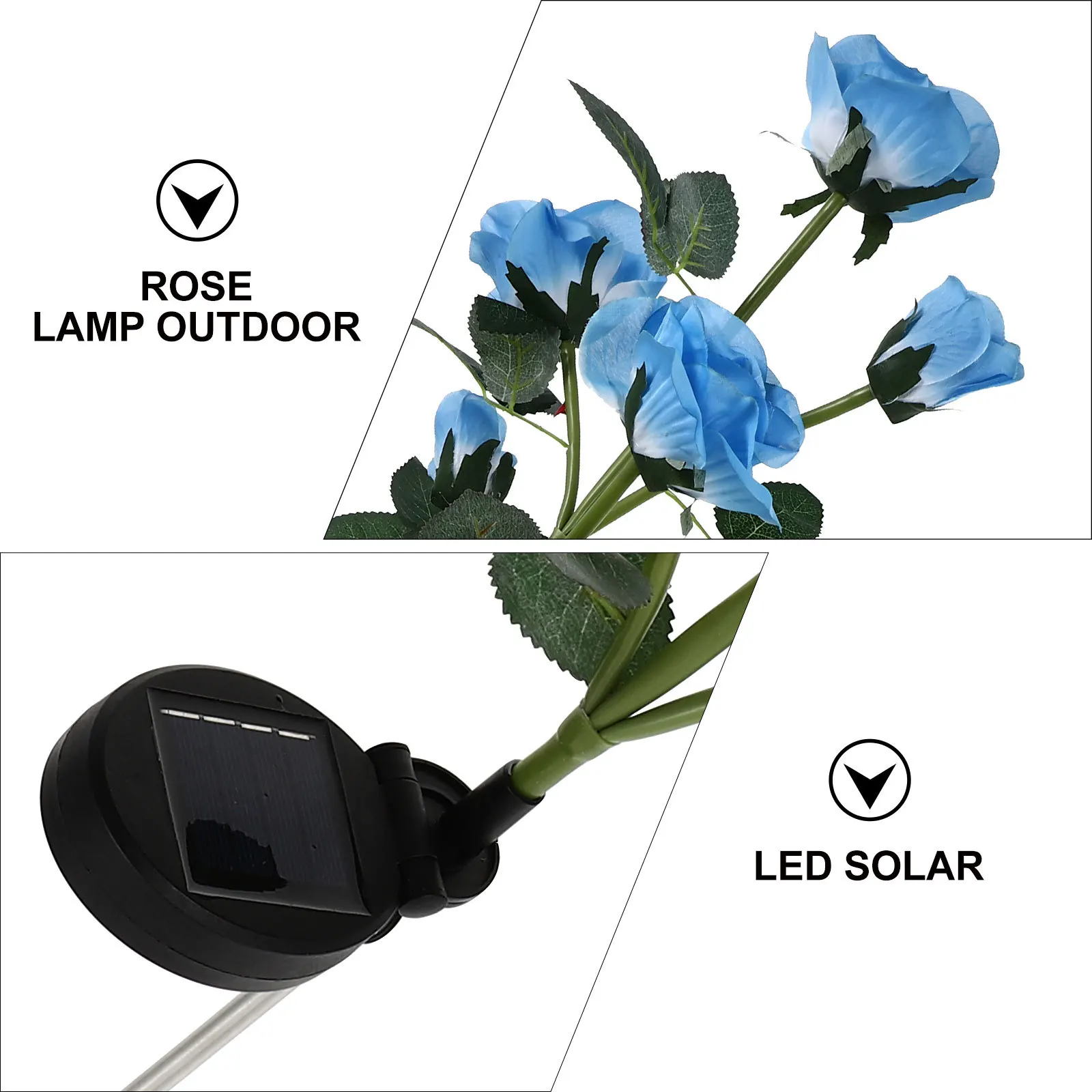 1 шт. элегантный уличный солнечный светильник в форме розы, светодиодный водонепроницаемый светильник для сада, газона, двора, ландшафтного освещения, декоративная садовая лампа