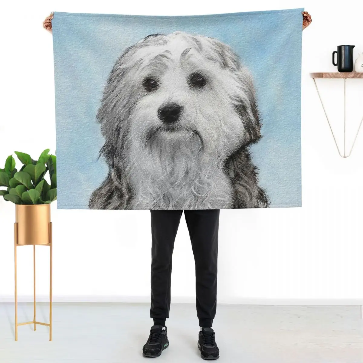 Lowchen Painting - Cute Original Dog Art Throw Blanket For Baby Shaggy anime bed plaid christmas gifts Blankets