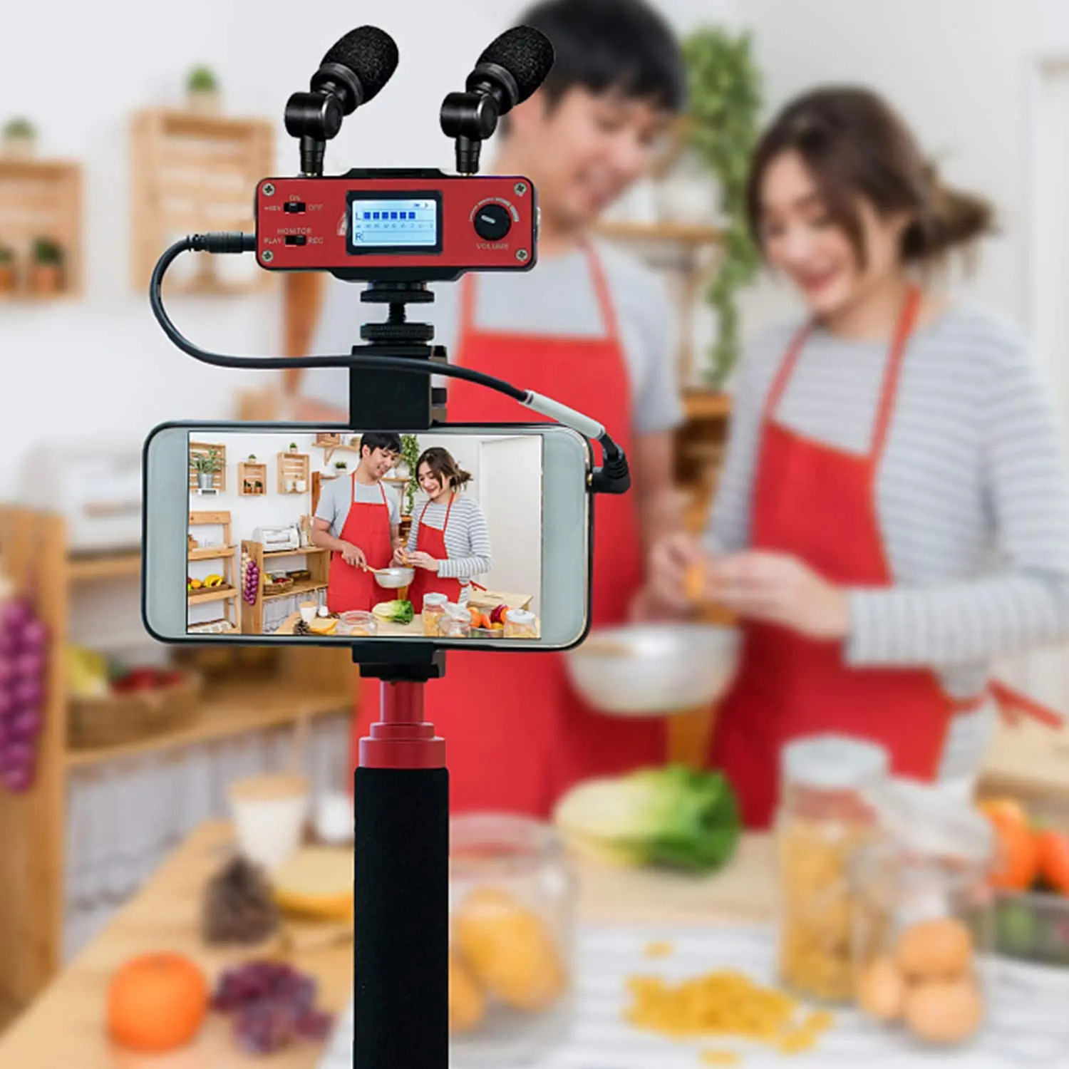 NEW Saramonic SmartMixer Handheld Recording Stereo Microphone with Handle Grip for iPhone X 8 8 Plus 7 7 Plus 6 Android Smartpho view 5