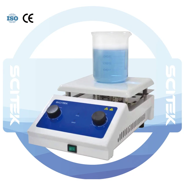 380 ° Agitatore Magnetico con Piastra Riscaldante e Display LCD ad Alta Risoluzione, Motore DC Senza Spazzole per Laboratorio