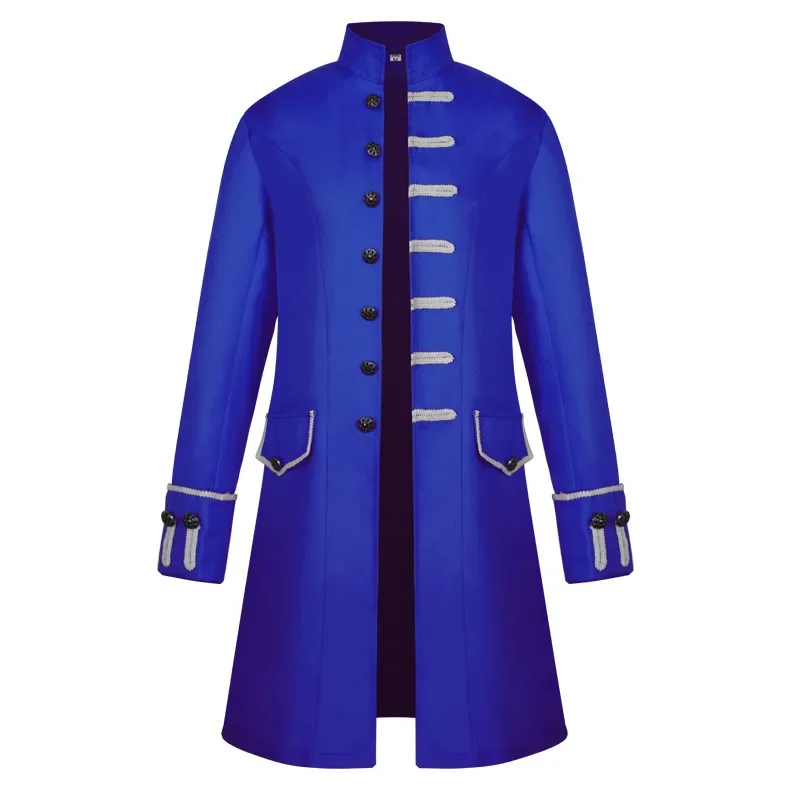 New Mid-Century Long Steampunk Retro Stand-Up Collar Coat