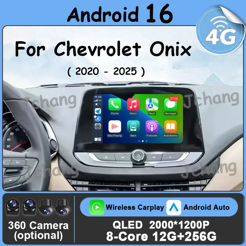 

Android 16 Split Screen DSP Stereo for Chevrolet Onix 2020 - 2025 Carplay Auto Navigation GPS Video Multimedia Player Head Unit