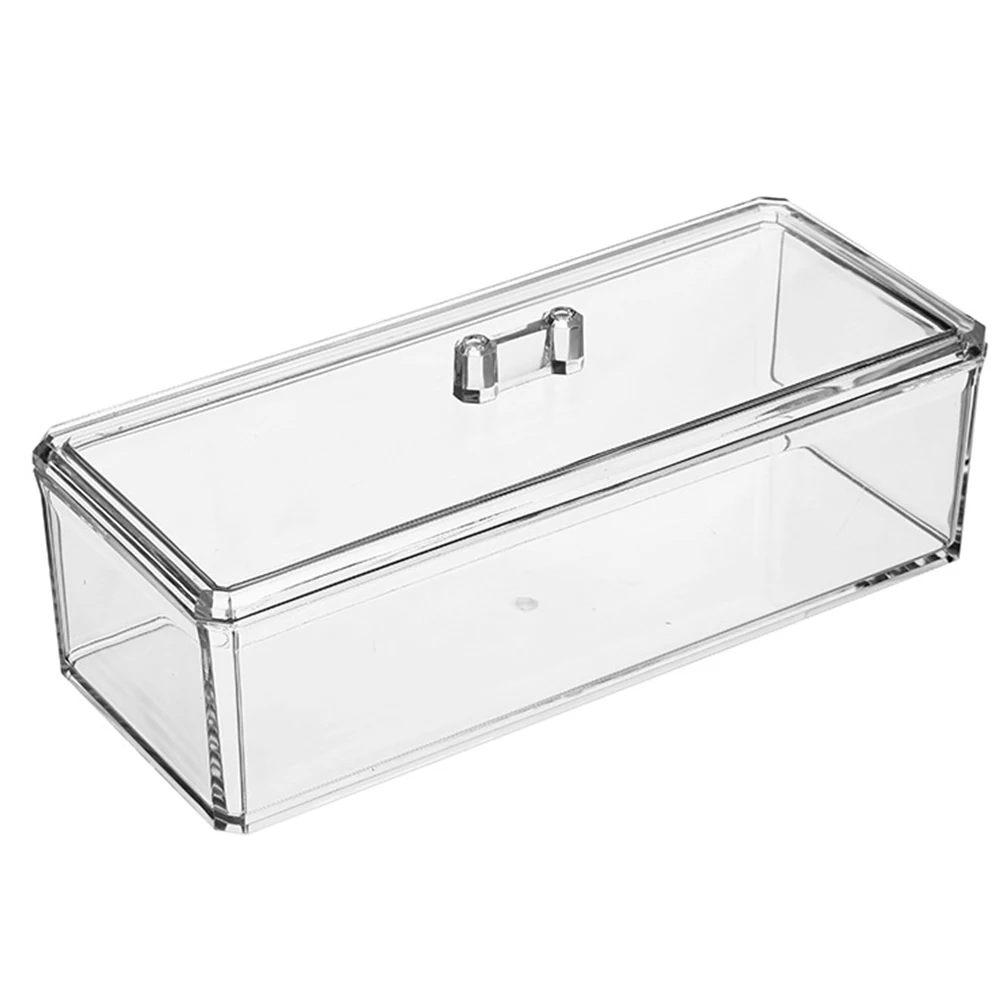

Acrylic Beauty Pencil Case Transparent Storage Box for Jewelry Makeup Organizer Decor Rectangle