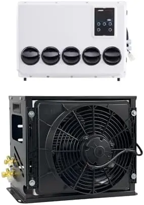 

Автомобильный кондиционер 12В, 9000 BTU, черный металлический корпус, для фургонов, грузовиков, кемперов