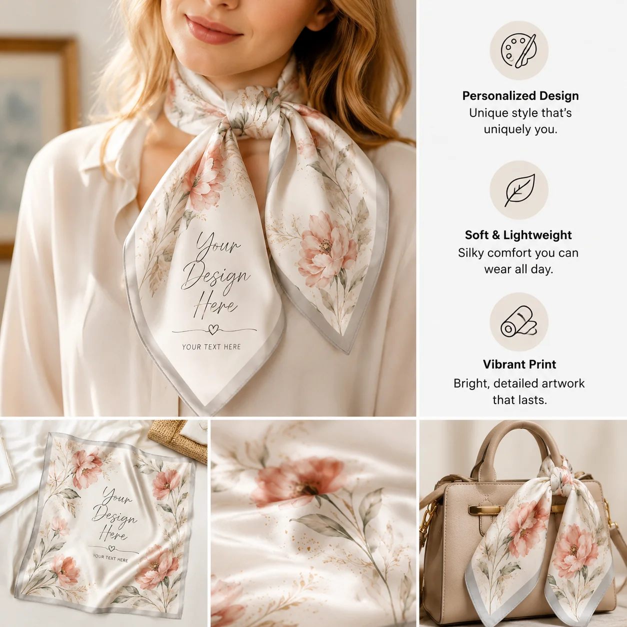 Custom Logo Silk Scarf Persona - Wedding Souvenir 评论和价格