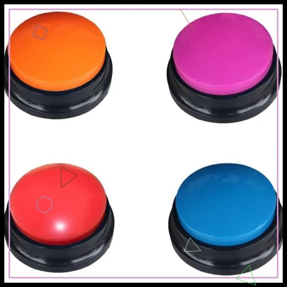 

30-Second Recordable Dog Buttons for Communication, 4 Color Voice Recording Buzzer, Fun Training Tool for Home Office