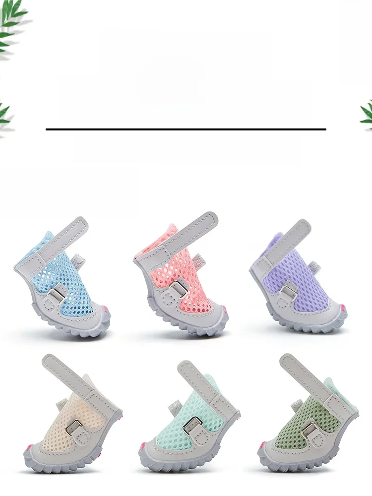 Fokwow Dog Shoes for Small Breeds like Teddy Schnauzer Soft Bottom Anti-Slip Breathable Lightweight Dog Boots Pet Accessories
