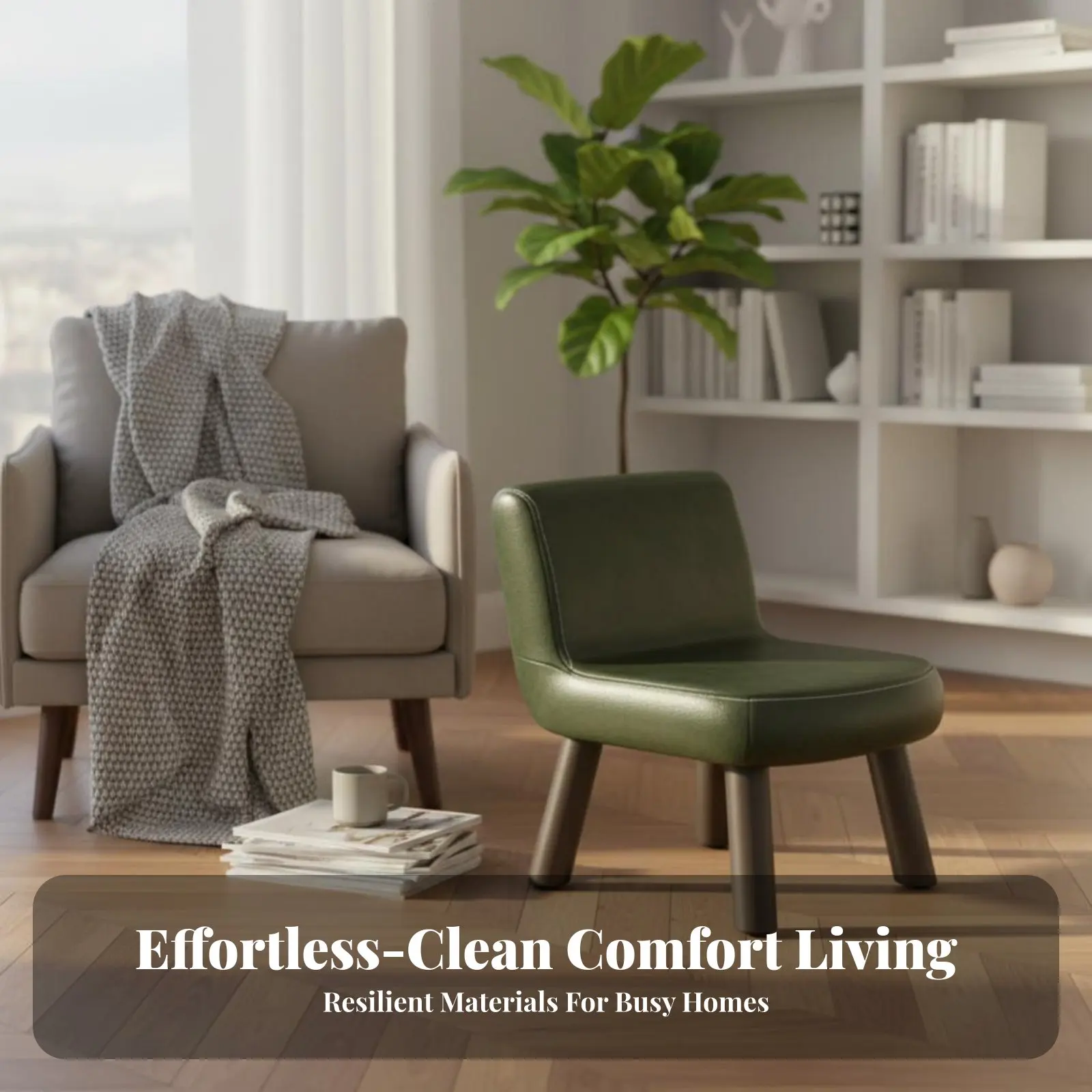 布張り背もたれスツール-多機能布張り化粧台スツール-省スペースで頑丈な構造-玄関、バスルーム用