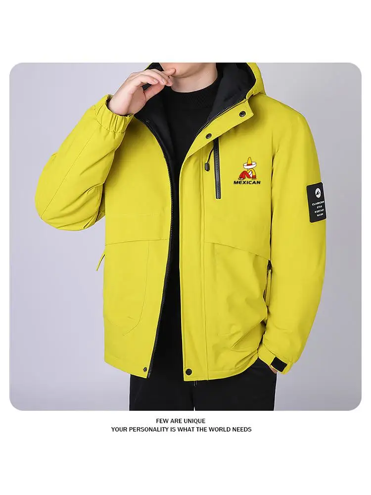 

Утепленная зимняя хлопковая куртка для мужчин с капюшоном, теплая куртка для горного туризма, модная мужская одежда, мексиканский бренд