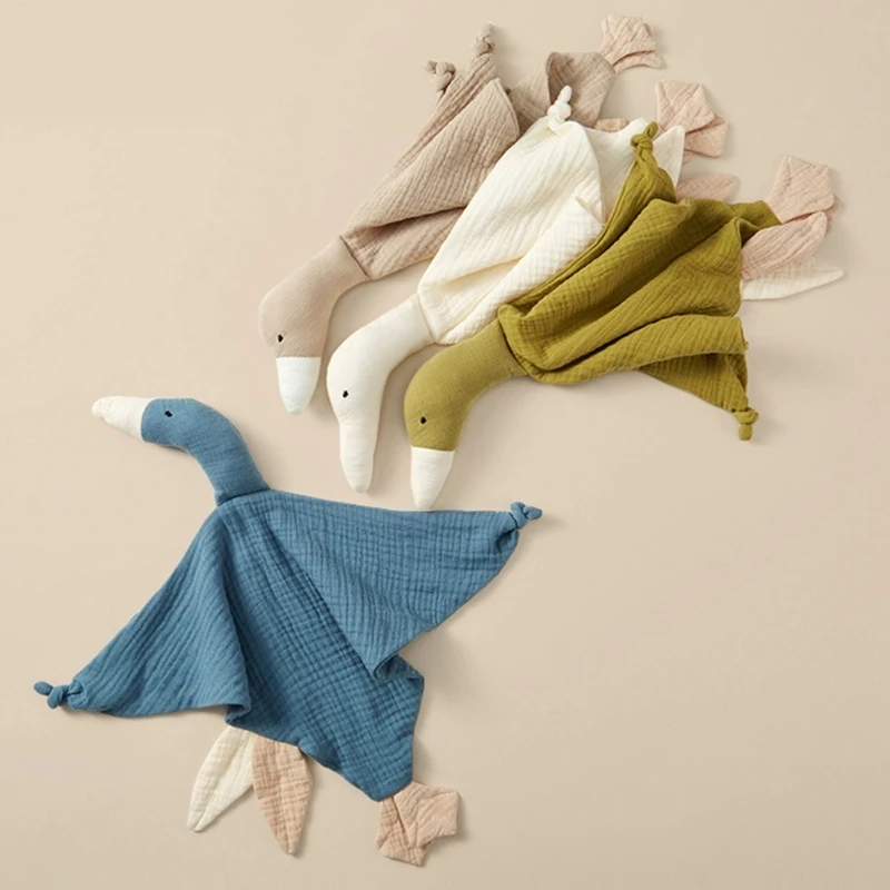 Serviette apaisante pour bébé, jouet à câliner, oies mignonnes, poupée endormie pour nouveau-né